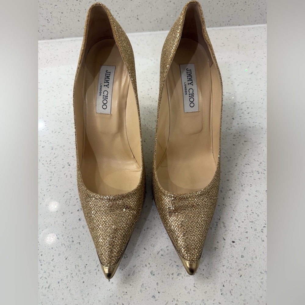 Jimmy Choo 247Agnes Gold Heels